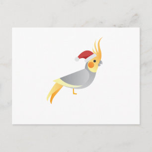 Santa Cockateil Funny Chrismas Holiday Postcard