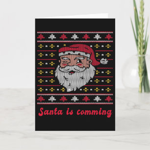 Santa Comes Christmas Xmas  Card