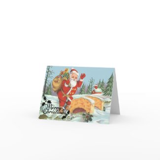 Santa comes to town greeting cards