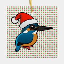 Santa Common Kingfisher Square Ornament