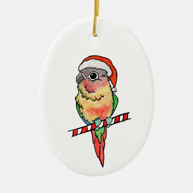 Santa Conure Christmas Ornament (Front)