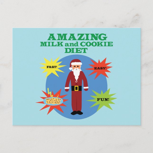 Santa Cookie Diet Holiday Postcard (Front)