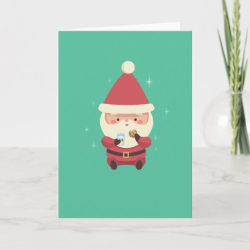 Santa Cookies and Milk Holiday Card