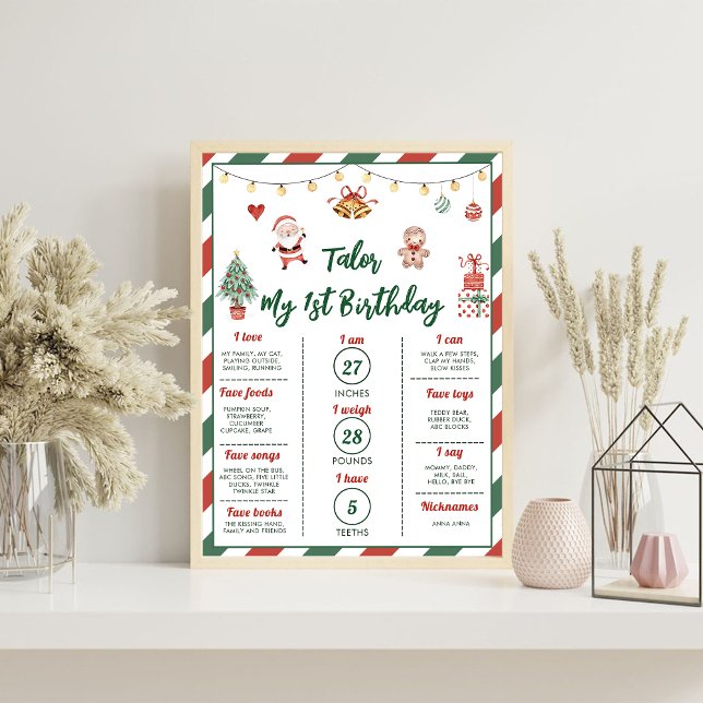 Santa Cookies Christmas Birthday Milestone Sign (Creator Uploaded)