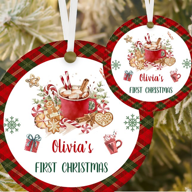 Santa Cookies Christmas Birthday Party Ceramic Ornament (Creator Uploaded)