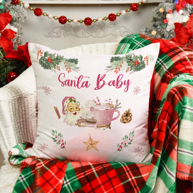 Santa Cookies Christmas Birthday Party Throw Pillow (Creator Uploaded)