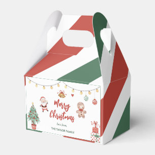 Santa Cookies Christmas Party  Favor Boxes