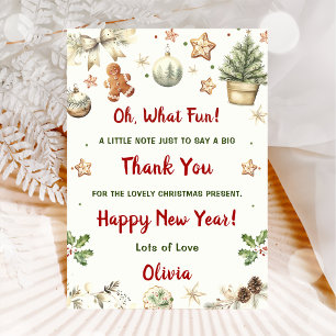 Santa Cookies Christmas Party Thank You Invitation