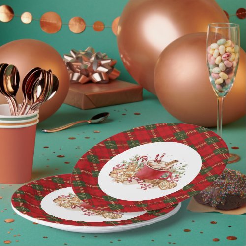 Santa Cookies Cocca Christmas Birthday Party Paper Plates