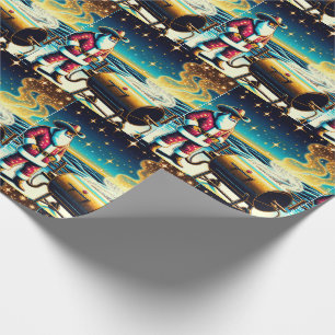 Santa Cooking On The BBQ Pit 2 Christmas Wrapping Paper