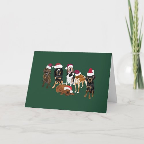 Santa coonhounds card