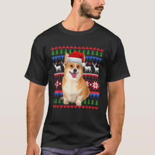 Santa Corgi Christmas Light Corgi Ugly Christmas S T-Shirt