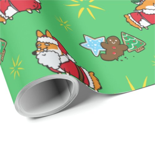 Santa Corgi Christmas Wrapping Paper
