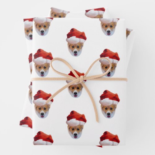 Santa Corgi Wrapping Paper Sheets