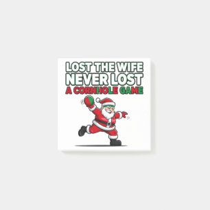 Santa Cornhole Game Holiday Funny Christmas Quote Post-it Notes