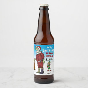 Santa Corpse Funny Cartoon Beer Bottle Label
