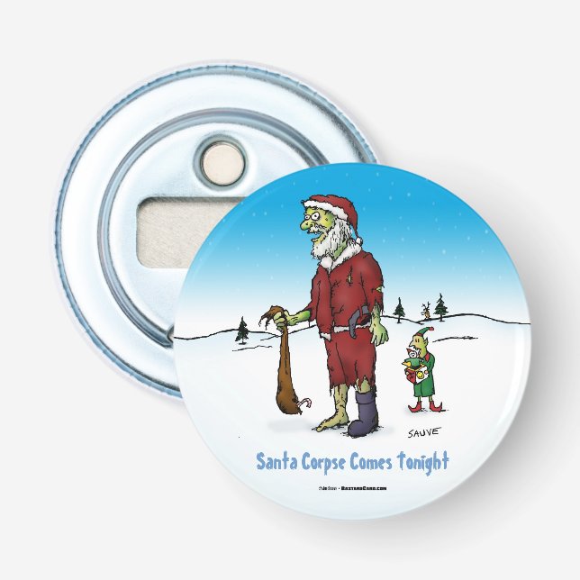 Santa Corpse Funny Zombie Cartoon Bottle Opener (Front)