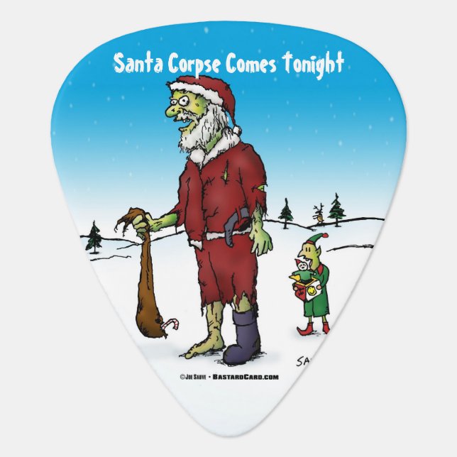Santa Corpse Funny Zombie Cartoon Guitar Pick (Front)