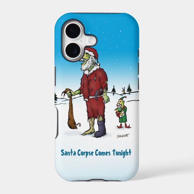 Santa Corpse Funny Zombie Cartoon Iphone Case (Back)