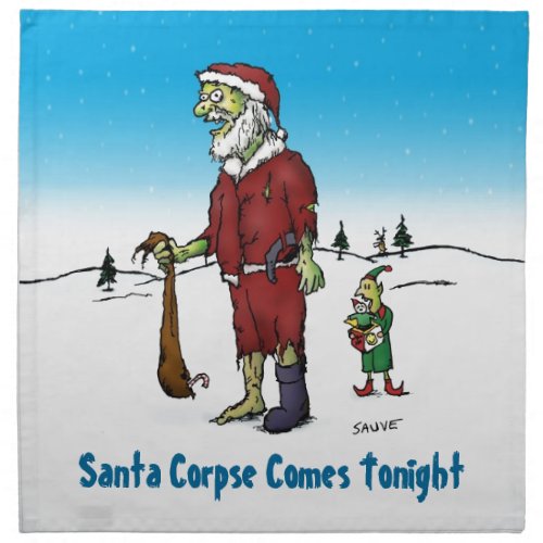 Santa Corpse Funny Zombie Cartoon Napkin