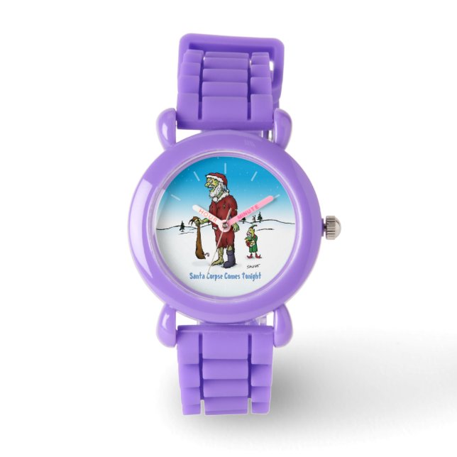 Santa Corpse Funny Zombie Cartoon Watch (Front)