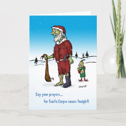 Santa Corpse Zombie Holiday Card