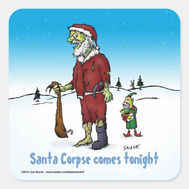 Santa Corpse Zombie Square Sticker (Front)