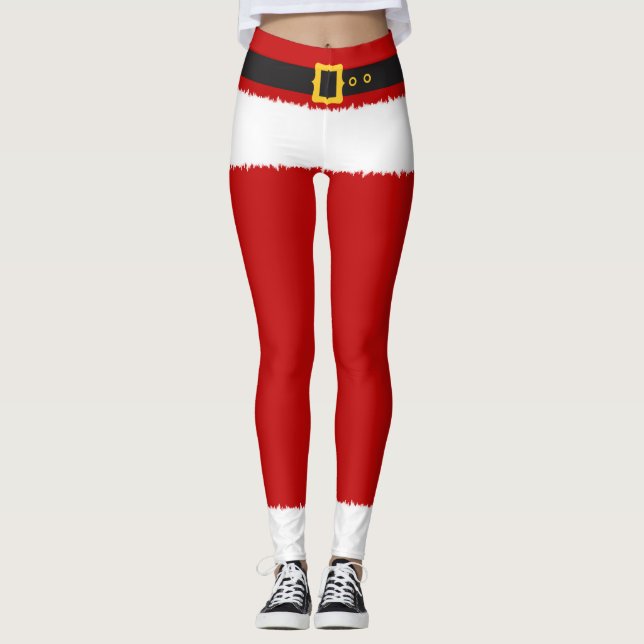 Santa Costume Christmas Leggings (Front)