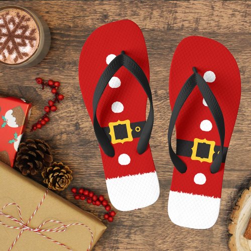 Santa Costume Elf Christmas Flip Flops