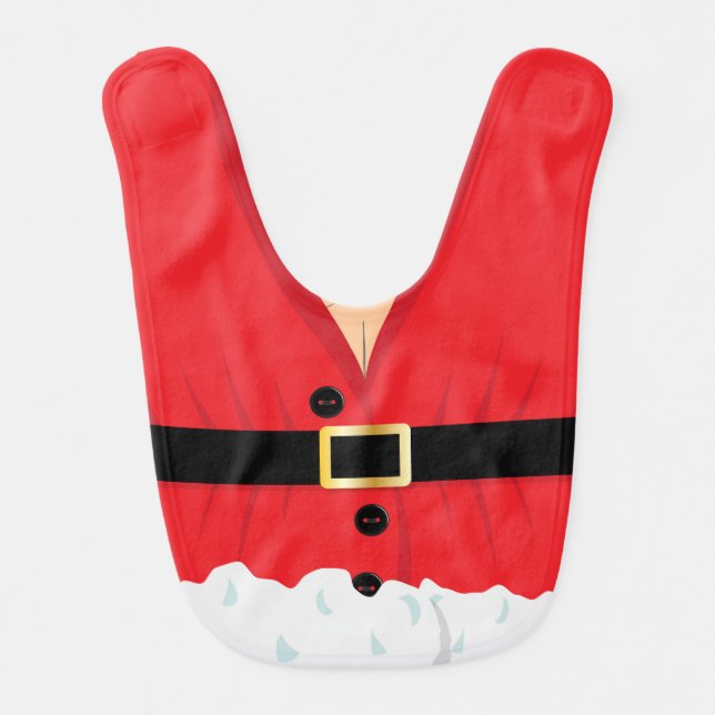 Santa Costume Funny Christmas Baby Bib (Front)