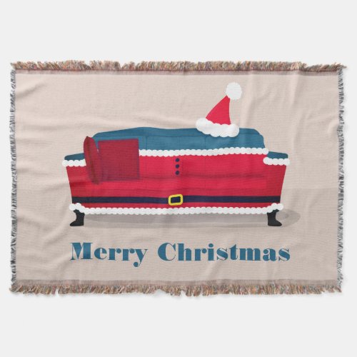 Santa Couch Christmas Throw Blanket