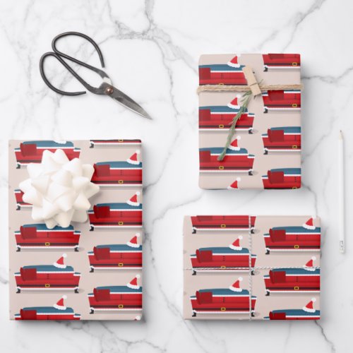 Santa Couch Christmas Wrapping Paper Sheets
