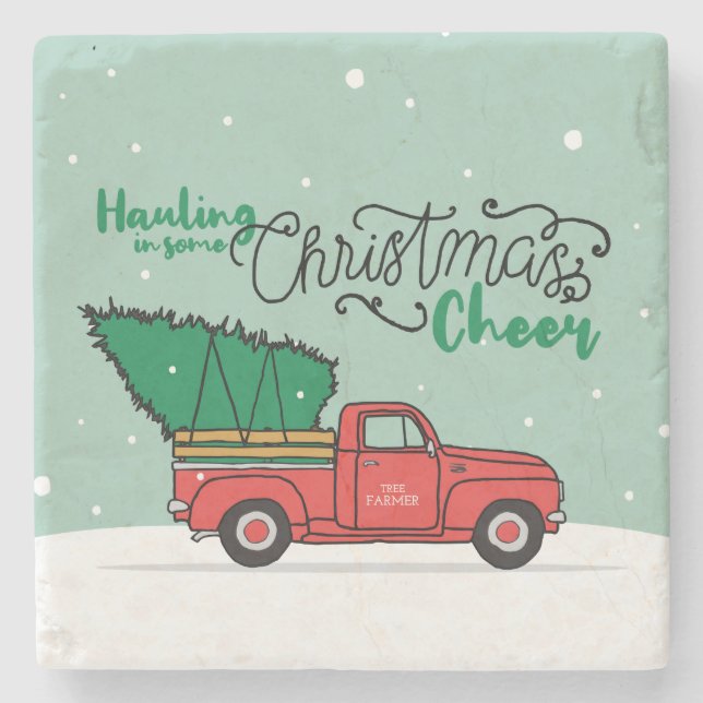 Santa Country Christmas Art Overly Country Christm Stone Coaster (Front)