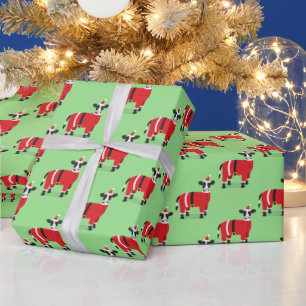 Santa Cow Christmas Wrapping Paper