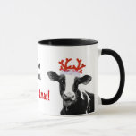 Santa Cow - Dairy Cow Wearing Santa Hat Mug at Zazzle