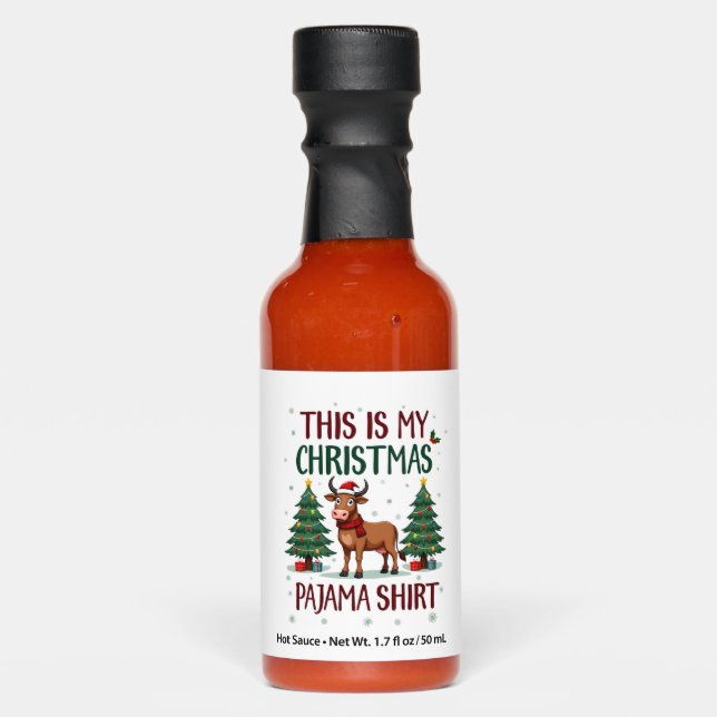 Santa Cow Xmas Tree Lights This Is My Christmas Pa Hot Sauces (Front)