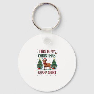 Santa Cow Xmas Tree Lights This Is My Christmas Pa Keychain