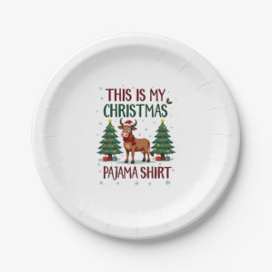 Santa Cow Xmas Tree Lights This Is My Christmas Pa Paper Plates