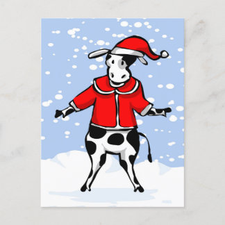 Santa Cows is Coming! Holiday Postcard