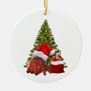 Santa Crab Funny Christmas Hermit Crab Lover Ceramic Ornament