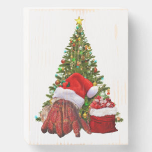 Santa Crab Funny Christmas Hermit Crab Lover Wooden Box Sign
