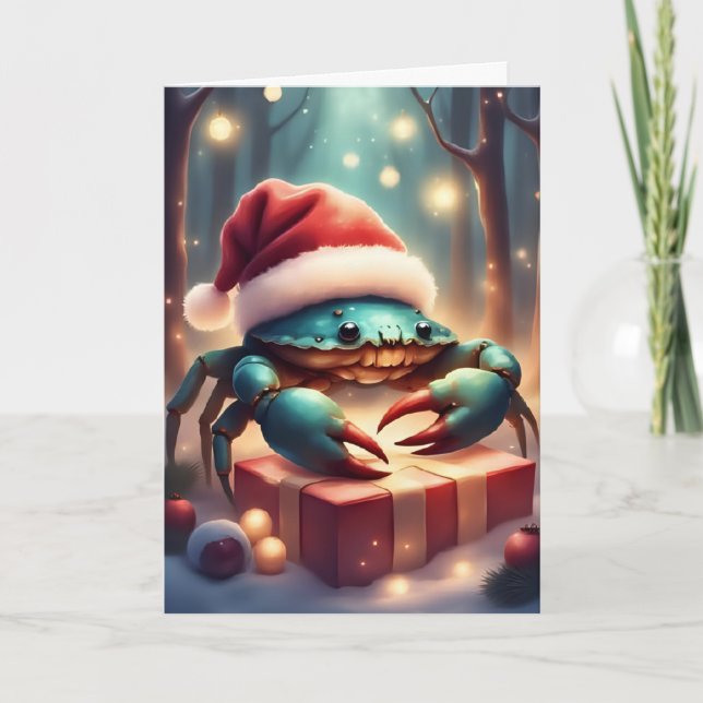 Santa Crab’s Holiday – Coastal Christmas Card (Front)