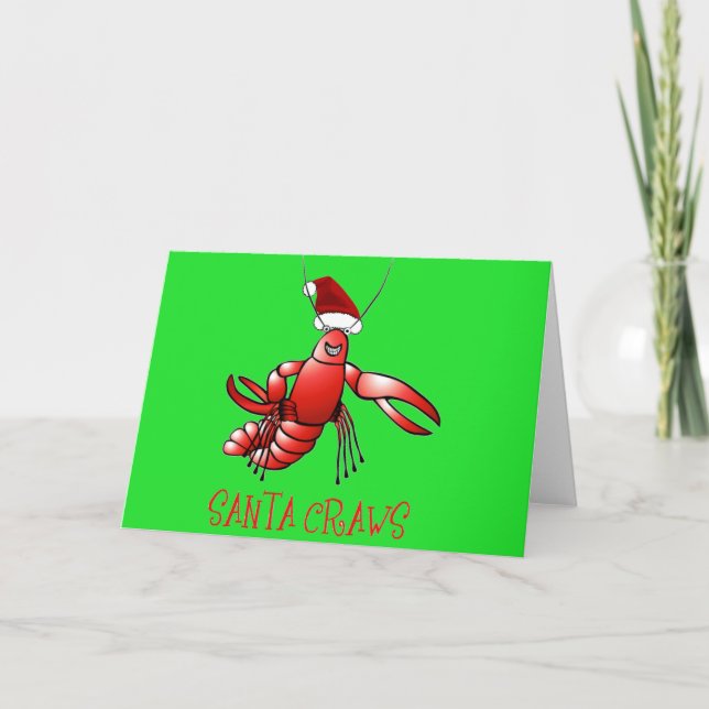 Santa Crawdad (Santa Craws) Holiday Card (Front)