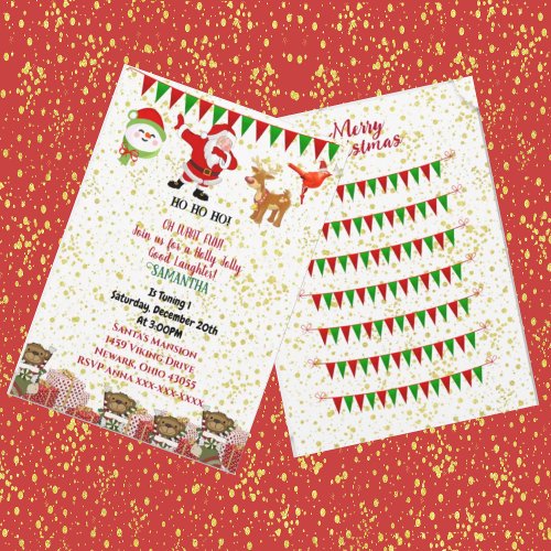 Santa Crew Reindeer Snowman Christmas 1st Birthday Announcement