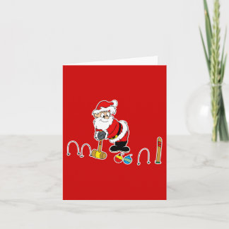 santa croquet with ornaments holiday card