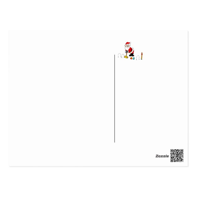 Santa Croquet With Ornaments Postcard