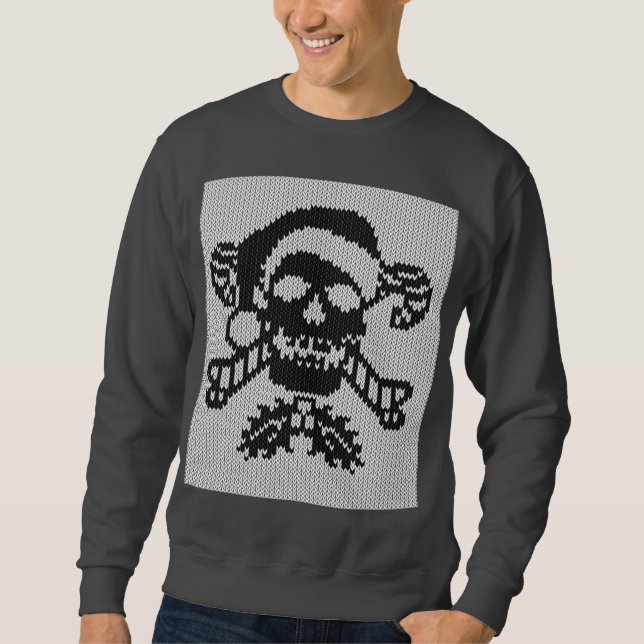 Santa Crossbones Skull in Ugly Sweater Style (Front)