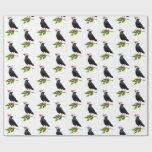 Santa Crow Christmas Paper