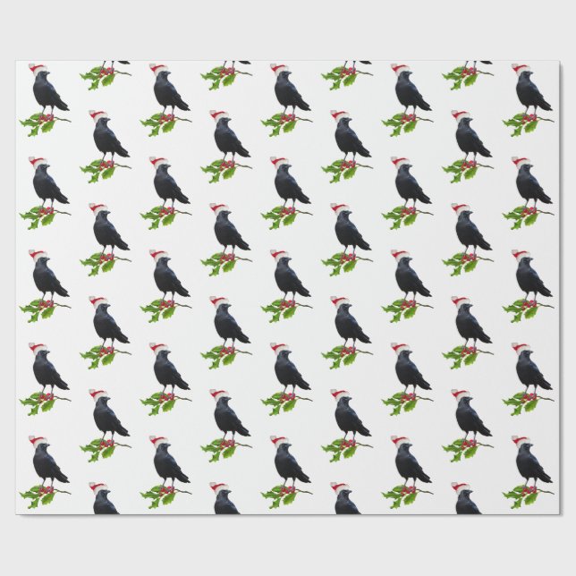 Santa Crow Christmas Paper (Flat)