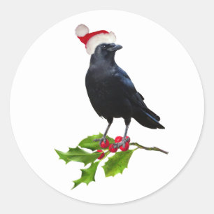 Santa Crow Stickers